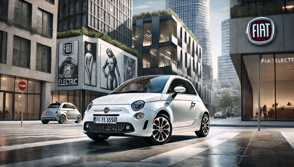 White Fiat 500 Electric