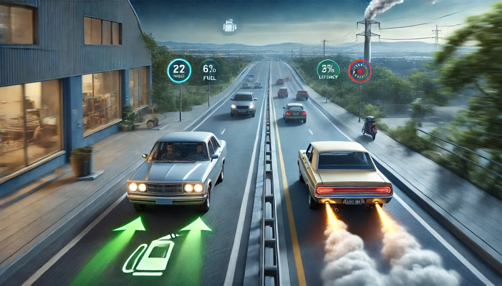 Graphic showing how to increase fuel usage in older vehicles.