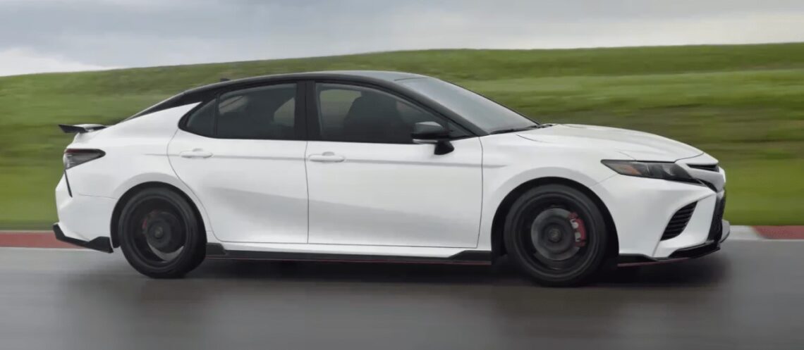 2023 White with black trim, Toyota Camry Hybrid