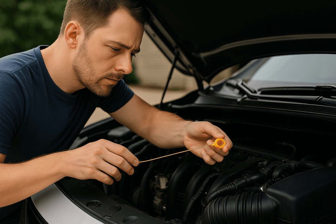 How to do an oil change step 6: Check the oil levels.