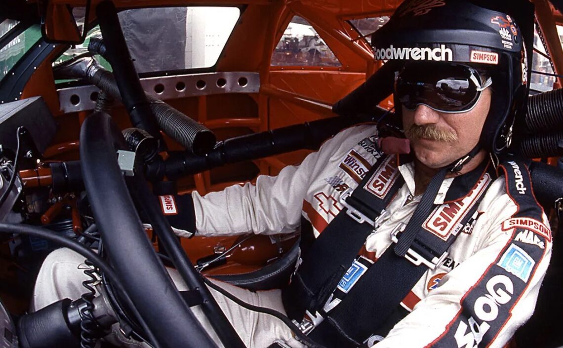 Dale Earnhardt preparing for a race