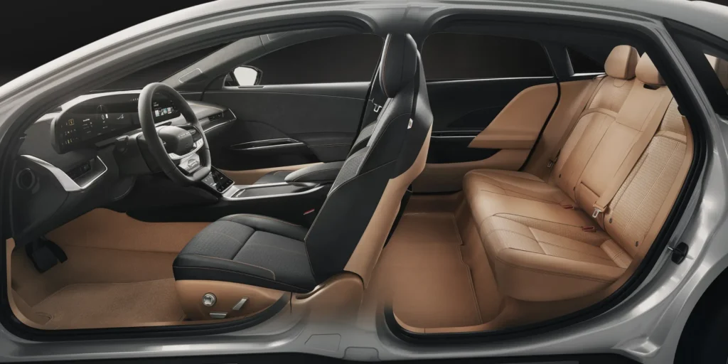 Lucid Air Interior front and back seats.
