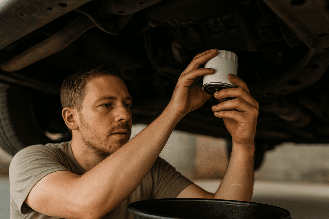 How to do an oil change step 4: Install the new oil filter