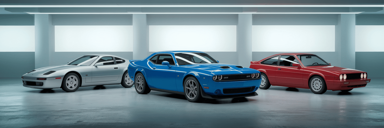 Three diverse used sports cars.