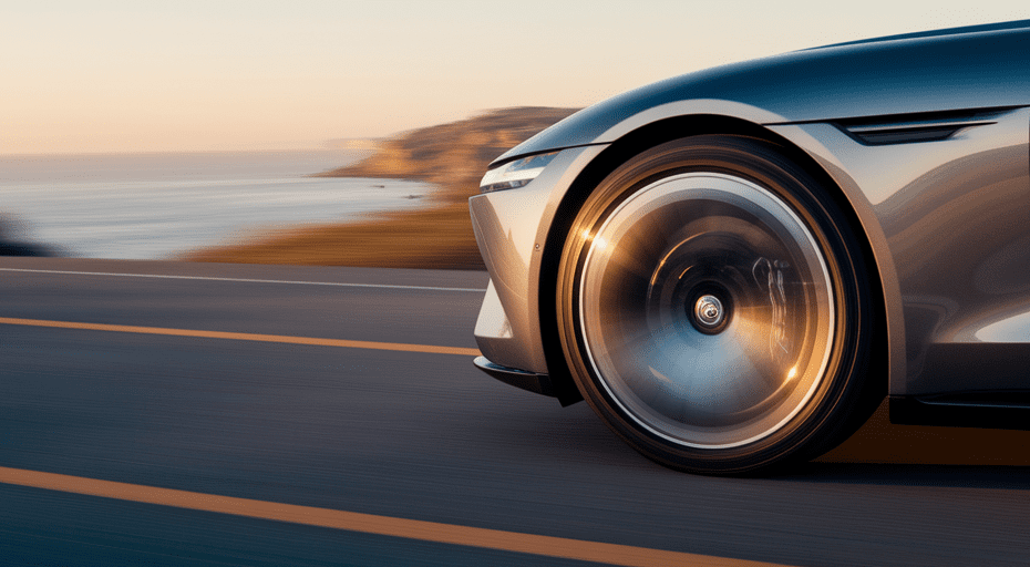Car with fuel-efficient tires driving smoothly.