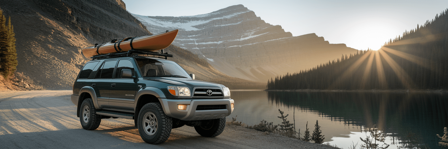 Used Toyota 4Runner by mountain lake