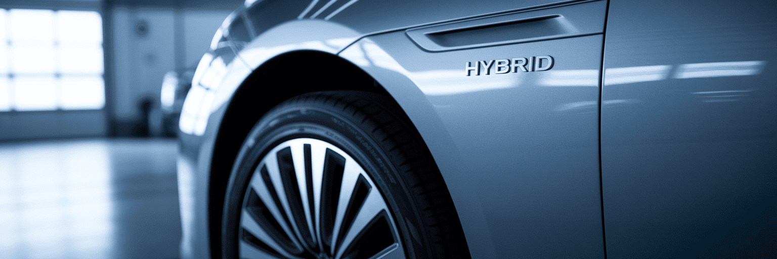 Sleek modern affordable hybrid car.