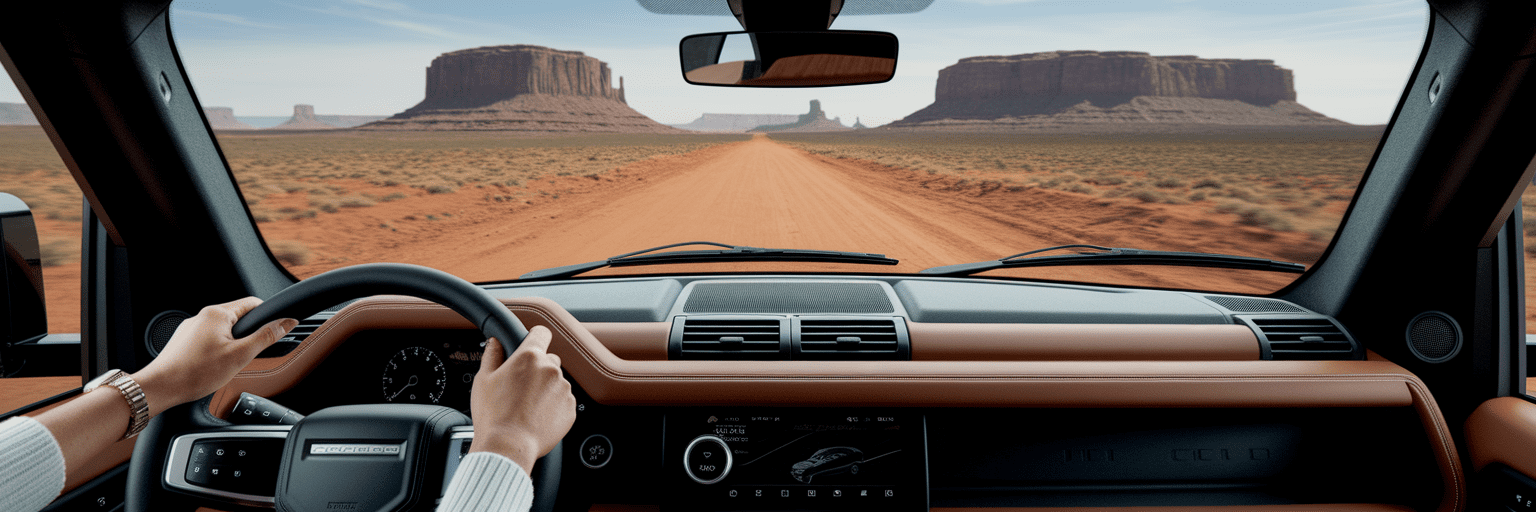 Driver using modern off-road technology.