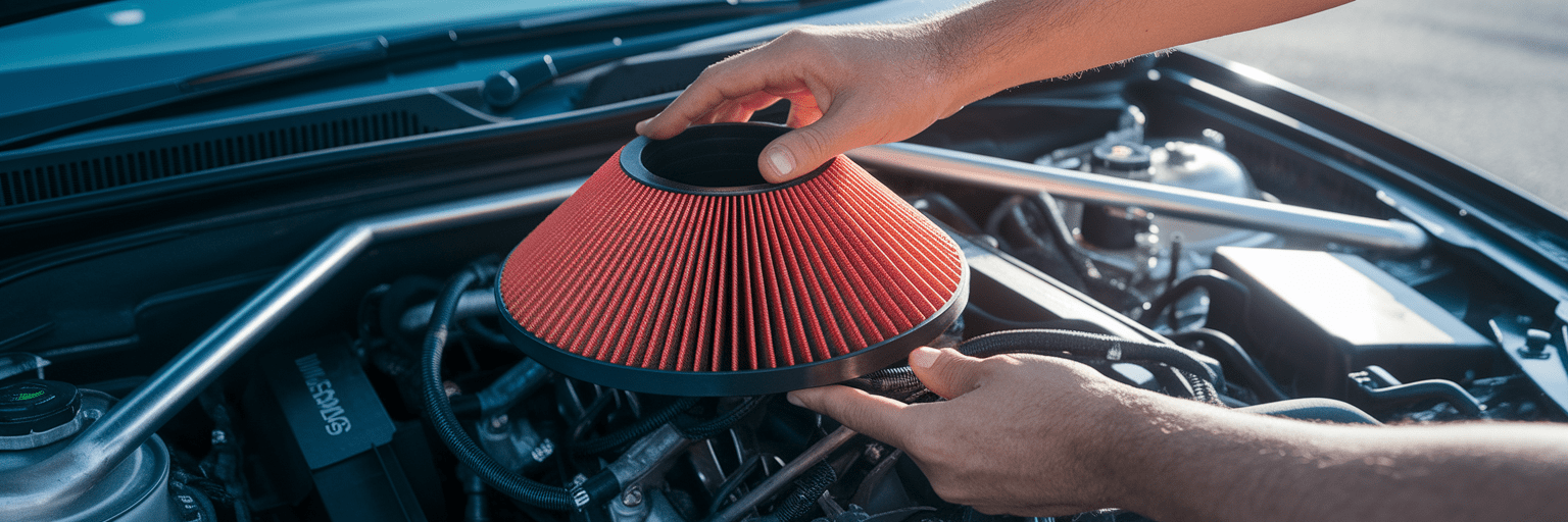 Installing new performance car air filter