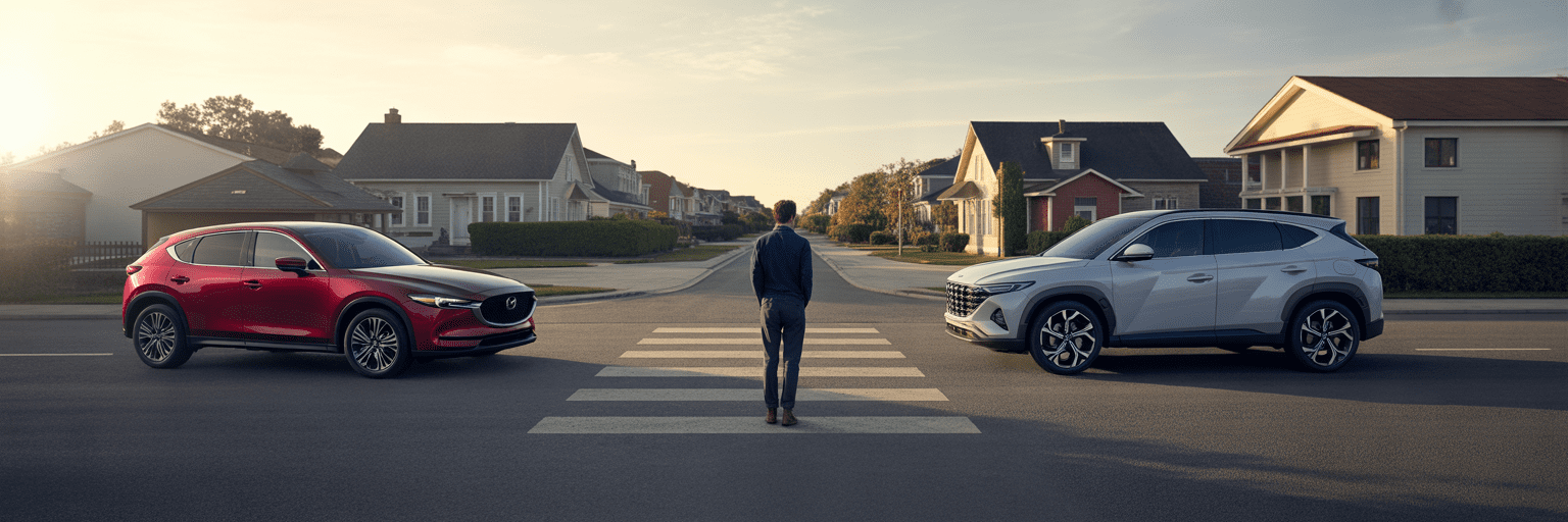 Choosing between a Mazda CX-5 and Hyundai Tucson.