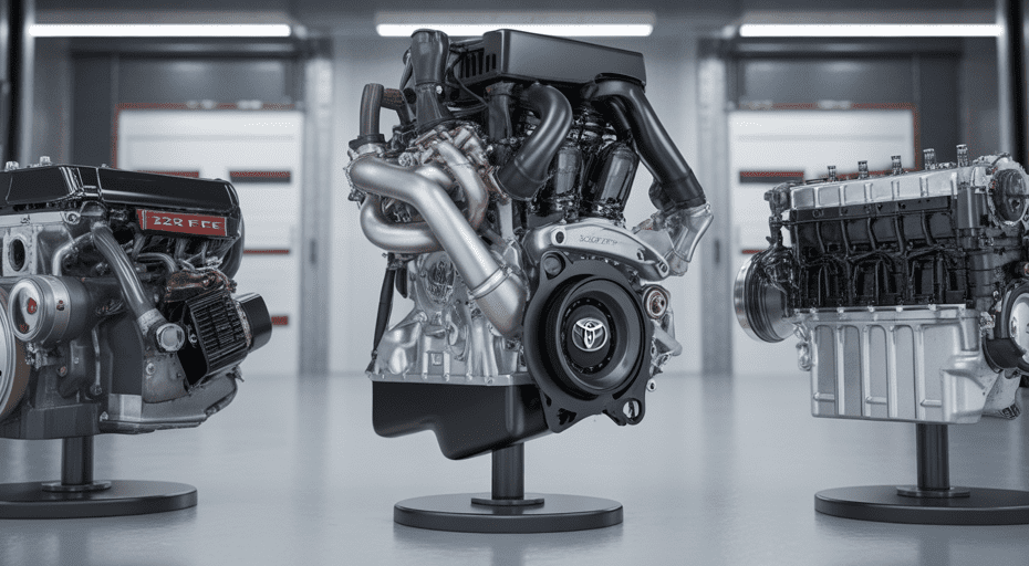 Legendary Toyota engines on display.