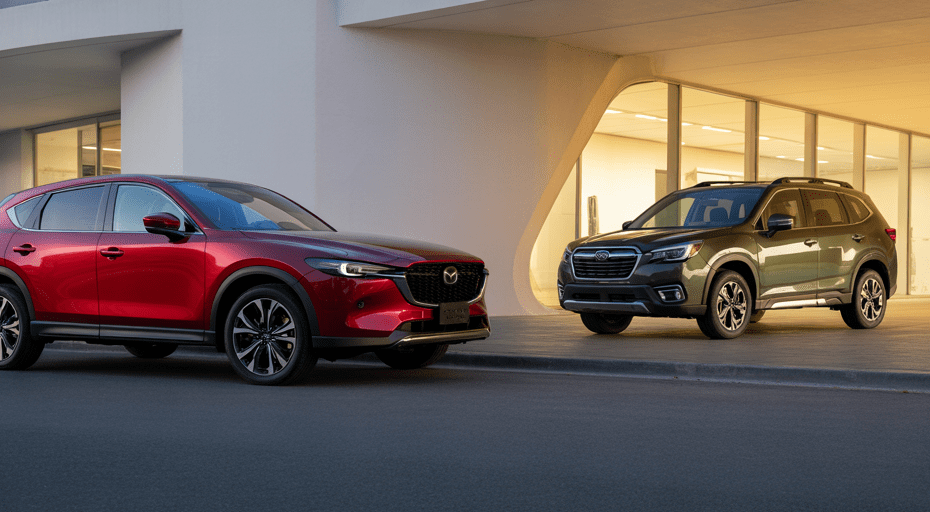 2026 Mazda CX-5 and Subaru Forester comparison.
