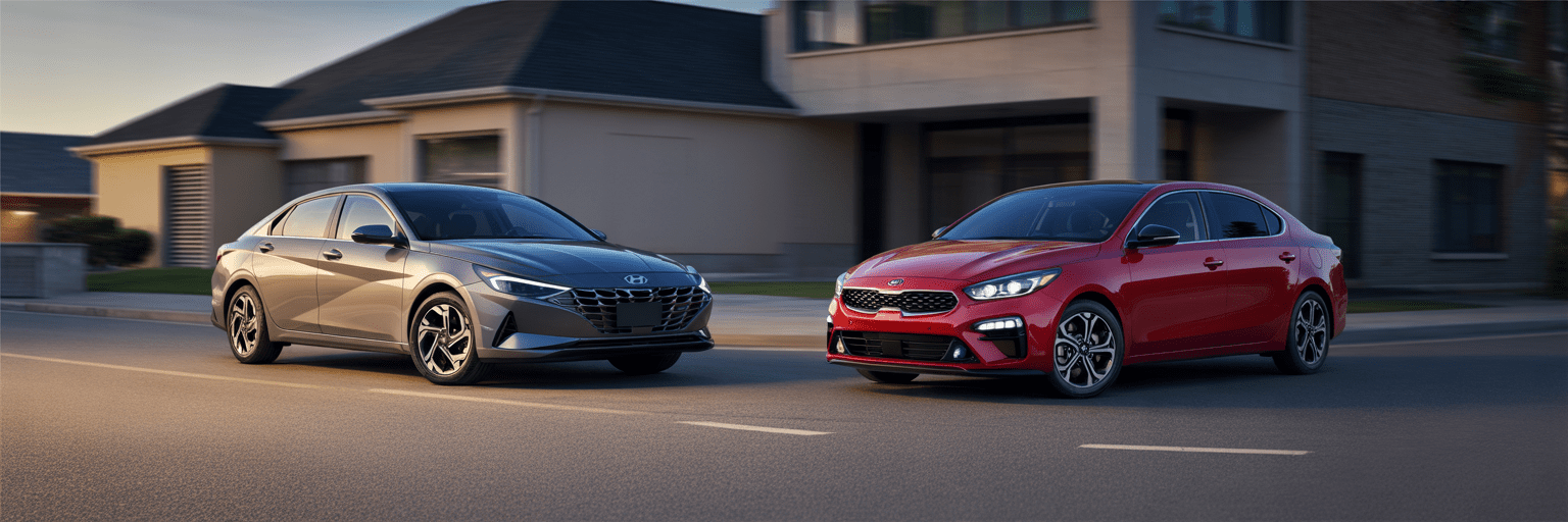 Hyundai Elantra and Kia Forte comparison.