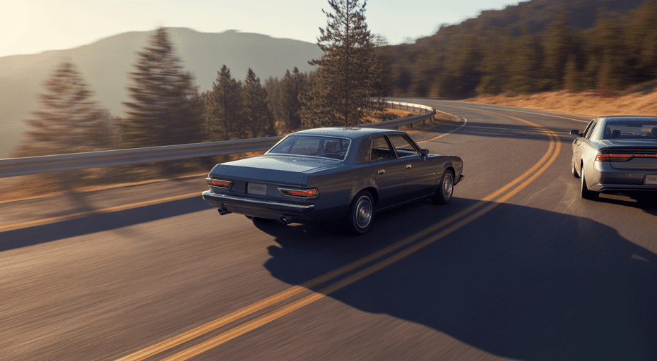 Mazda3 and Volkswagen Jetta on a highway.