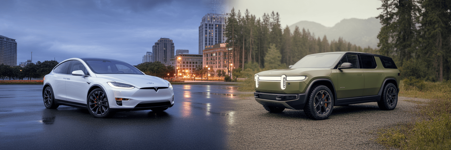 Tesla Model X and Rivian R1S compared