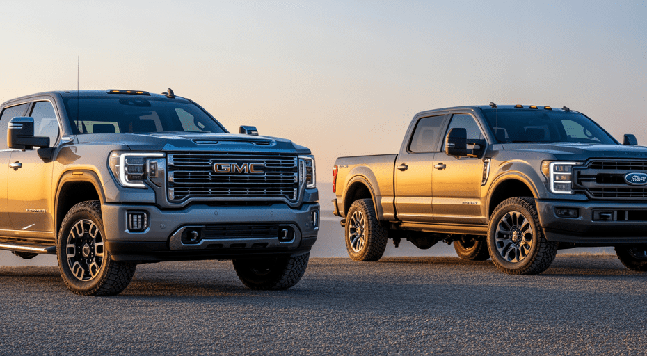 2026 GMC Sierra 2500HD and Ford F-250 comparison.