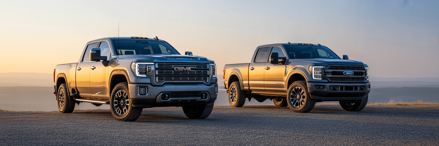 2026 GMC Sierra 2500HD and Ford F-250 comparison.