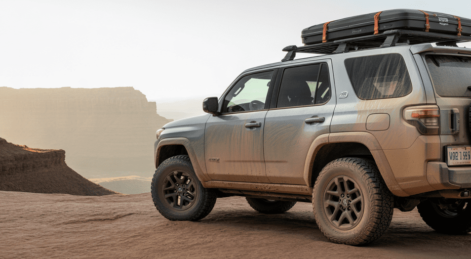 Beginner off-road vehicle at sunset.