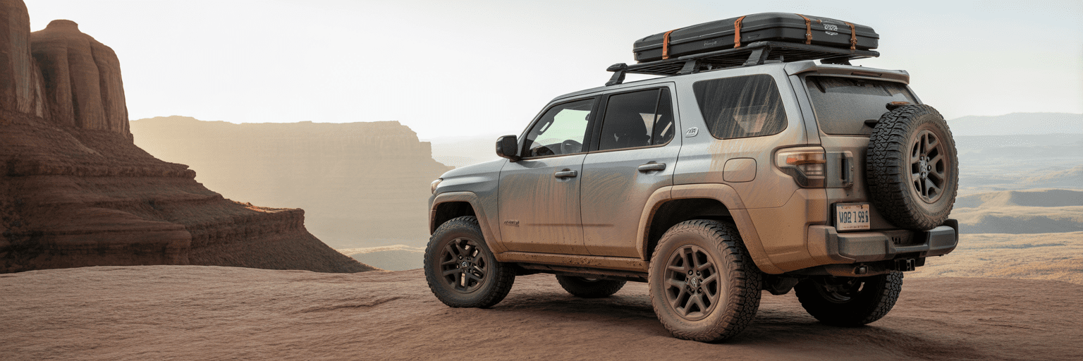 Beginner off-road vehicle at sunset.