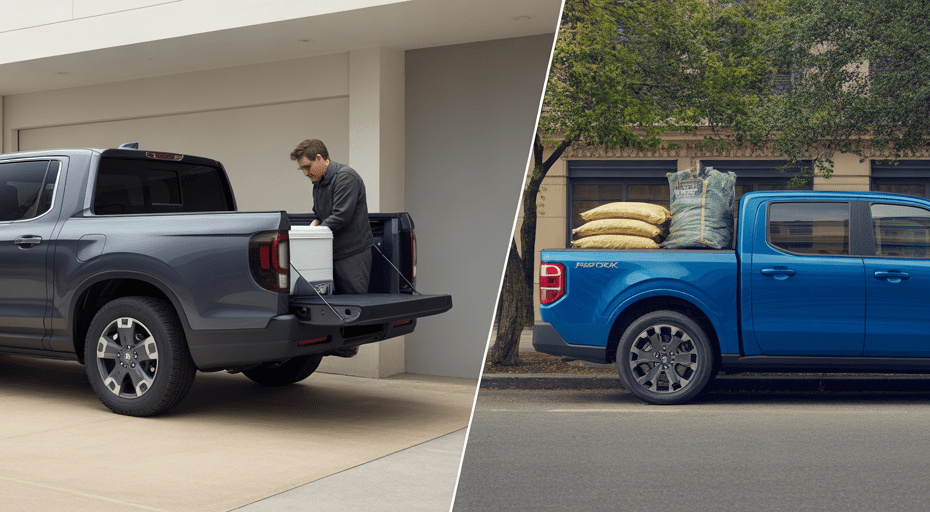 Honda Ridgeline and Ford Maverick comparison