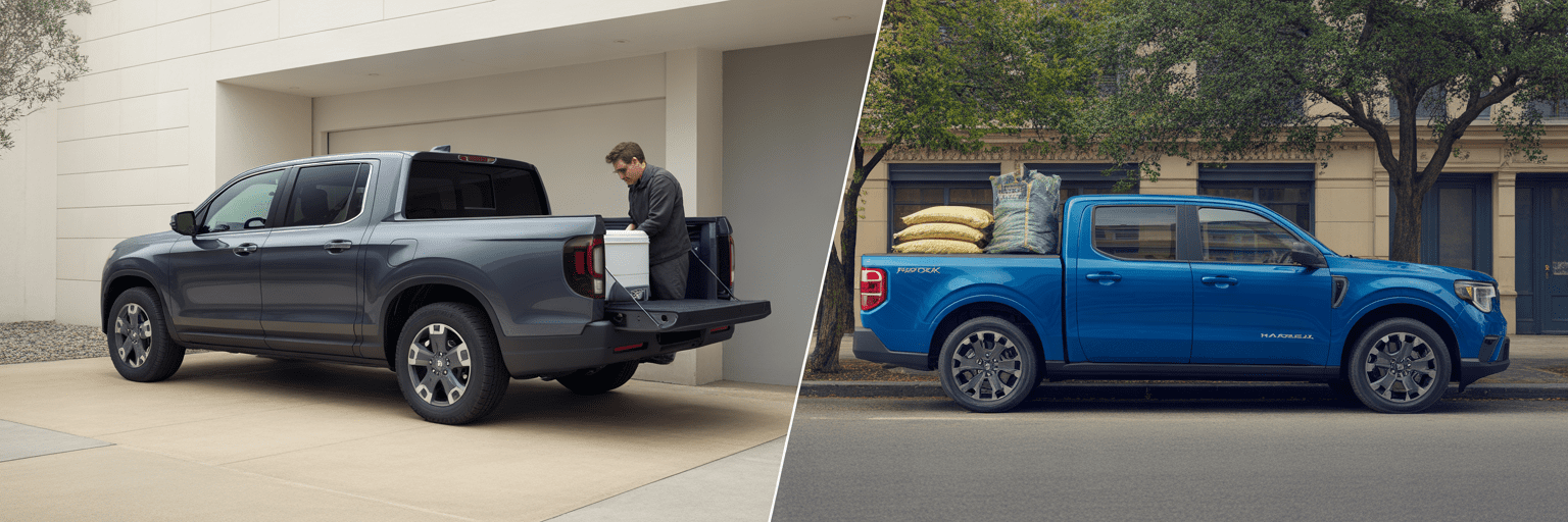 Honda Ridgeline and Ford Maverick comparison