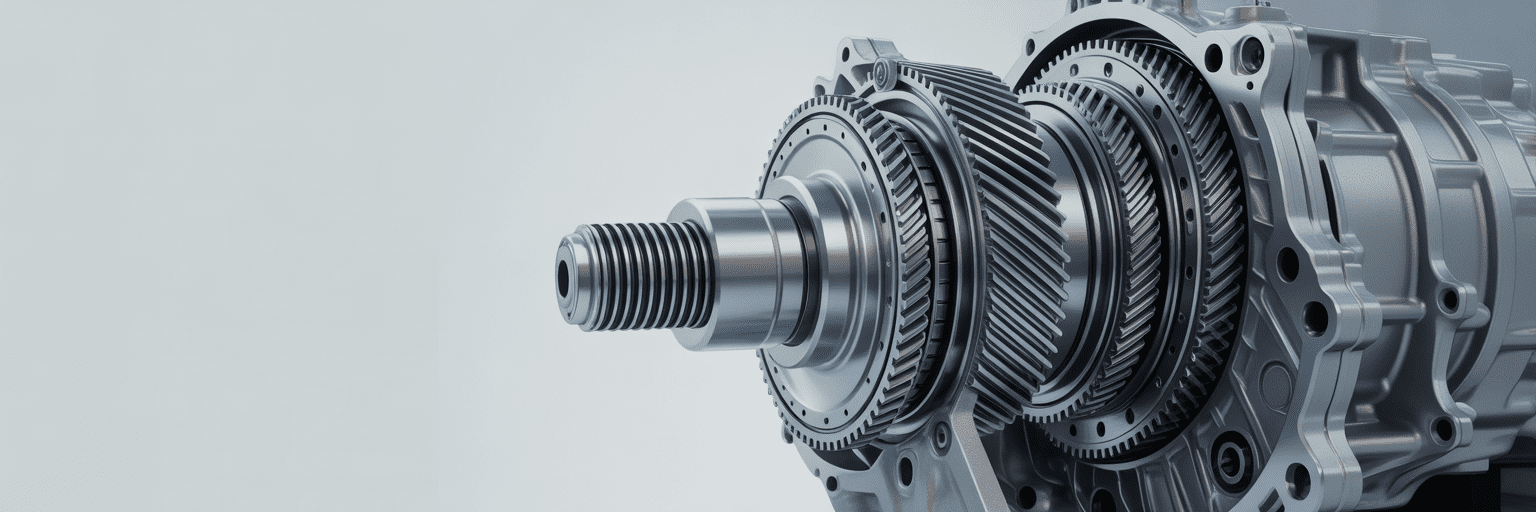 Close-up of a pristine automatic transmission.