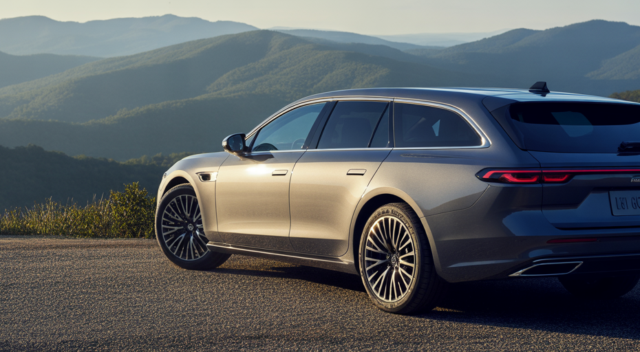 Modern station wagon at scenic overlook