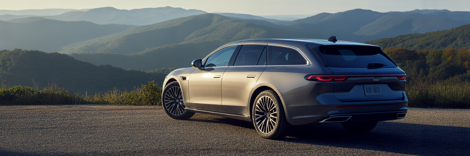 Modern station wagon at scenic overlook