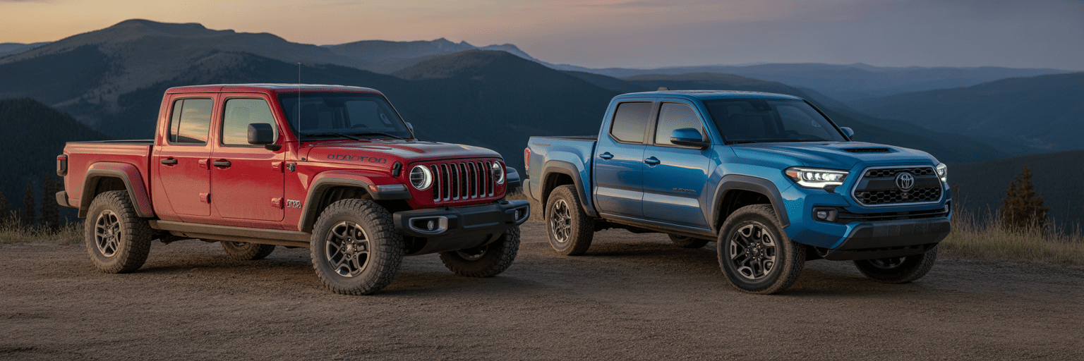 Jeep Gladiator and Toyota Tacoma off-road