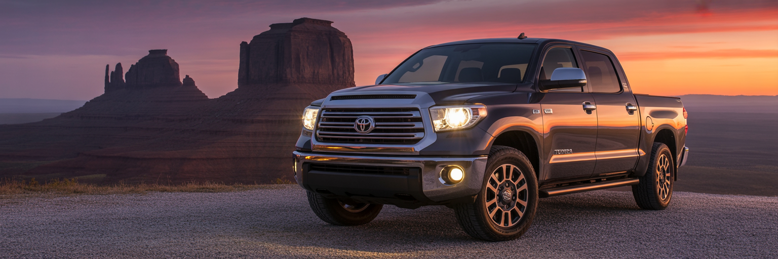 2009 Toyota Tundra at Monument Valley dusk.