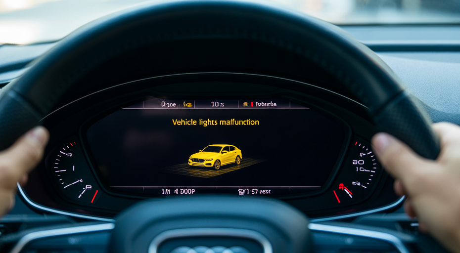 Audi Q5 dashboard with lights malfunction warning.