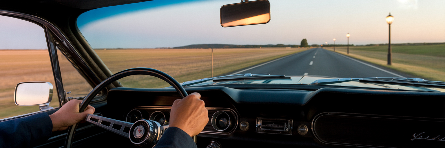 Driver's perspective on a quiet highway.