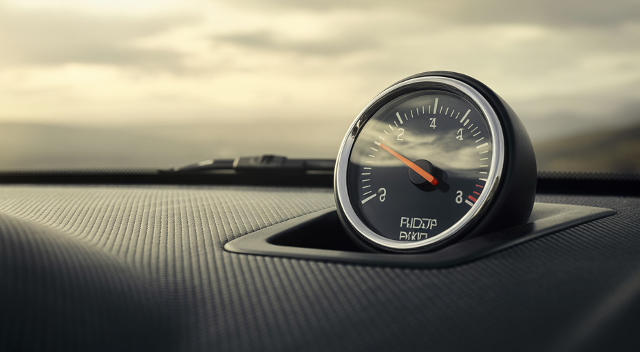 Car fuel gauge showing lower than expected level.