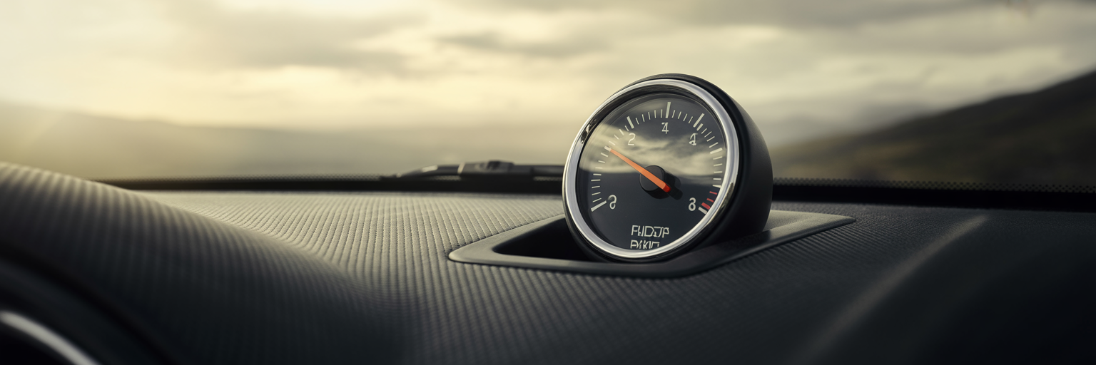Car fuel gauge showing lower than expected level.