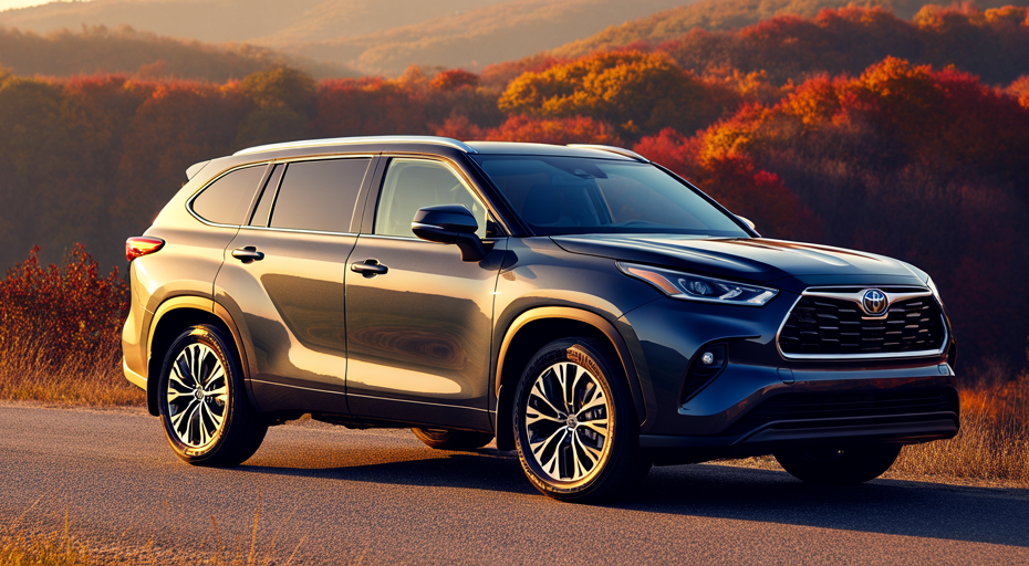 Toyota Highlander on scenic autumn road