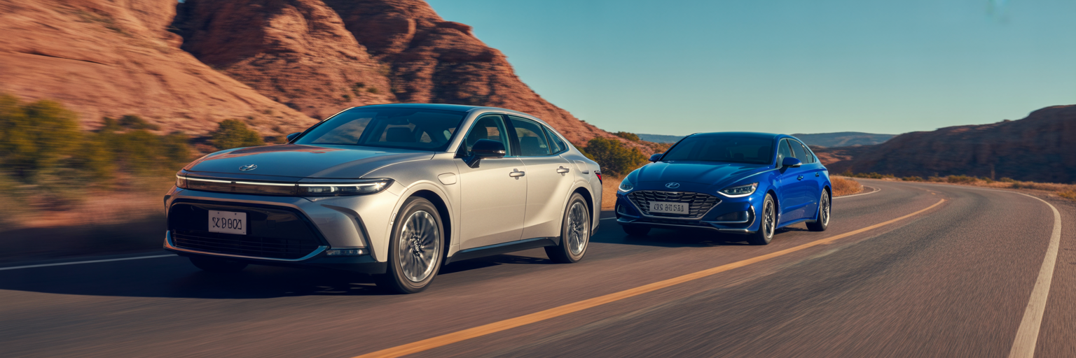 Toyota Crown and Hyundai Sonata Hybrid comparison