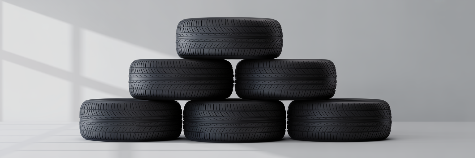 New car tires ready for installation.