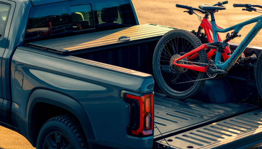 Loading mountain bikes into a midsize truck bed