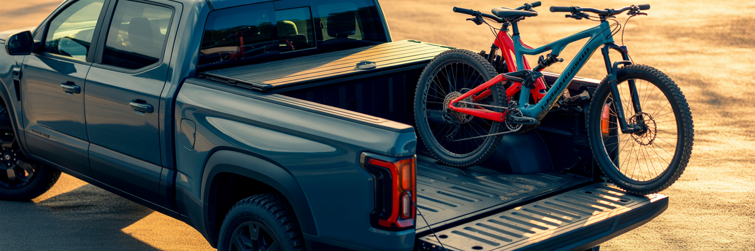 Loading mountain bikes into a midsize truck bed