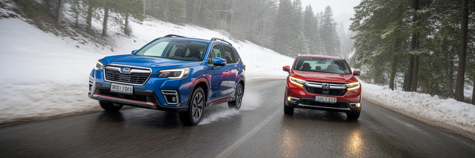 Subaru Forester vs Honda CR-V in snow